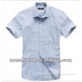 Popular design Light blue Oxford Dobby stripes short sleeve shirts